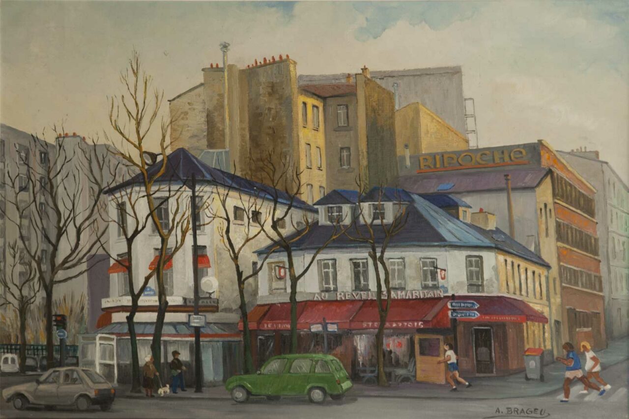 Huile - A. Brageu - Paris - Bd St Jacques